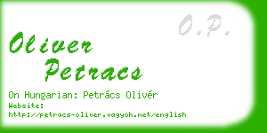 oliver petracs business card