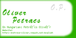 oliver petracs business card